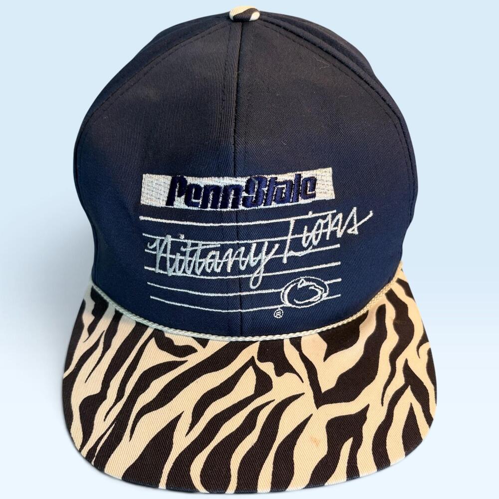 Vintage Penn State Nittany Lions Hat Cap Snap Back Mens One Size NCAA Front Row